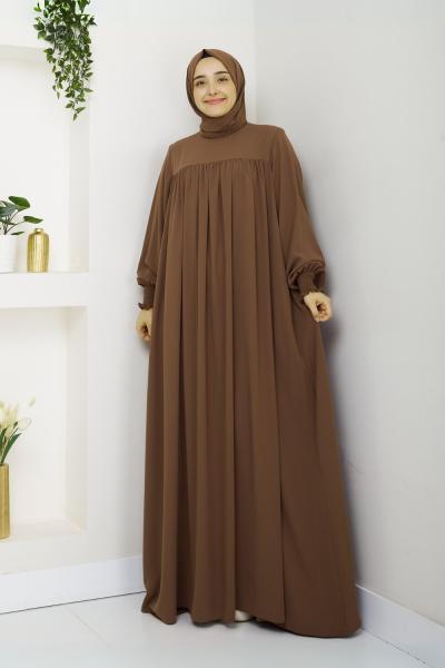 İnci Tanesi Elbise Camel